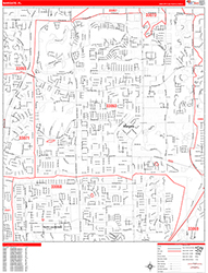 Margate Wall Map Zip Code Red Line Style 2026