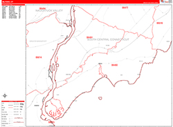 Milford Wall Map Zip Code Red Line Style 2026