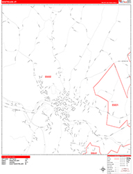 Montpelier Wall Map Zip Code Red Line Style 2026