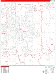 Moore Wall Map Zip Code Red Line Style 2026
