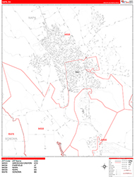 Napa Wall Map Zip Code Red Line Style 2026