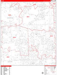 Novi Wall Map Zip Code Red Line Style 2026
