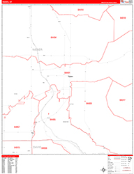 Ogden Wall Map Zip Code Red Line Style 2026