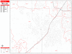 Olathe Wall Map Zip Code Red Line Style 2024