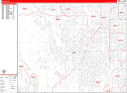 Olathe Wall Map Zip Code Red Line Style 2026