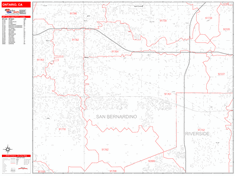Ontario Wall Map Zip Code Red Line Style 2024