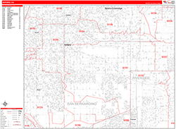 Ontario Wall Map Zip Code Red Line Style 2026