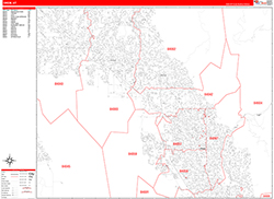 Orem Wall Map Zip Code Red Line Style 2026