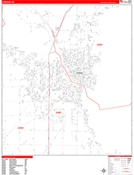Oshkosh Wall Map Zip Code Red Line Style 2026