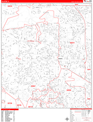 Palatine Wall Map Zip Code Red Line Style 2026