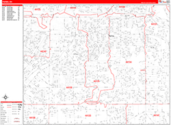 Parma Wall Map Zip Code Red Line Style 2026