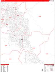 Provo Wall Map Zip Code Red Line Style 2026