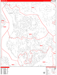 Sammamish Wall Map Zip Code Red Line Style 2026