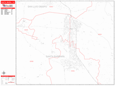 Santa Maria California Wall Maps - MapSales