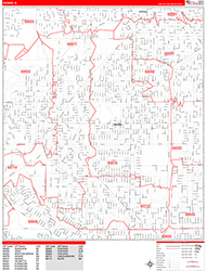 Skokie Wall Map Zip Code Red Line Style 2026