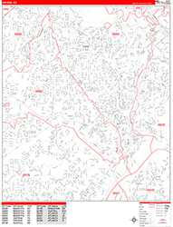 Smyrna Wall Map Zip Code Red Line Style 2026