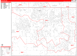 Southaven Wall Map Zip Code Red Line Style 2026