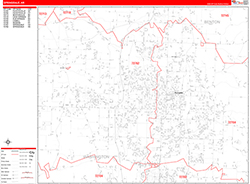 Springdale Wall Map Zip Code Red Line Style 2026