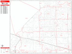 Sunrise Wall Map Zip Code Red Line Style 2024