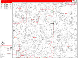 Taylorsville Wall Map Zip Code Red Line Style 2026