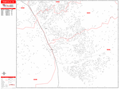 Temecula Wall Map Zip Code Red Line Style 2024