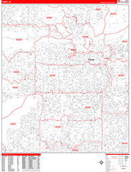 Tempe Wall Map Zip Code Red Line Style 2026