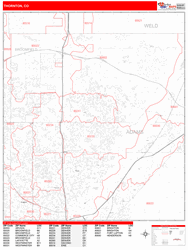 Thornton Wall Map Zip Code Red Line Style 2024
