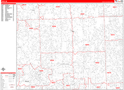 Troy Wall Map Zip Code Red Line Style 2026