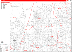 Upland Wall Map Zip Code Red Line Style 2026