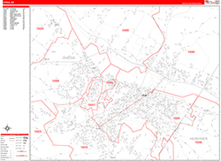 Utica Wall Map Zip Code Red Line Style 2026