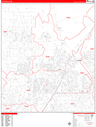 Victorville Wall Map Zip Code Red Line Style 2026