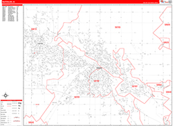 Waterloo Wall Map Zip Code Red Line Style 2026