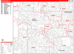 Westminster Wall Map Zip Code Red Line Style 2026