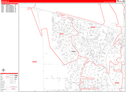 Weston Wall Map Zip Code Red Line Style 2026