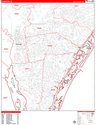 Wilmington Wall Map Zip Code Red Line Style 2026