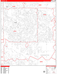 Woodbury Wall Map Zip Code Red Line Style 2026