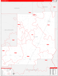 Allen Parish (County) RedLine Wall Map