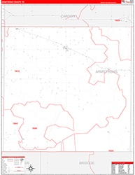 Armstrong County, TX Wall Map Zip Code Red Line Style 2026