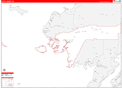 BethelBorough (County), AK Wall Map Zip Code Red Line Style 2026