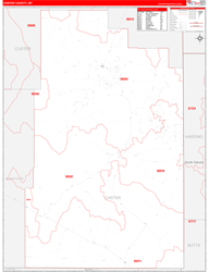 Carter County, MT Wall Map Zip Code Red Line Style 2024