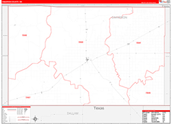 Cimarron County, OK Wall Map Zip Code Red Line Style 2026