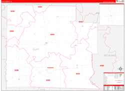 Clay County, IL Zip Code Map