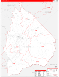 Cocke County, TN Zip Code Map