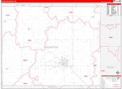 Codington County, SD Wall Map Zip Code Red Line Style 2026
