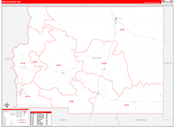 Colfax County, NM Wall Map Zip Code Red Line Style 2026