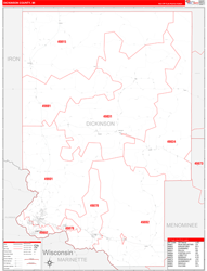 Dickinson County, MI Zip Code Map