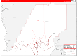 DillinghamBorough (County), AK Wall Map Zip Code Red Line Style 2024