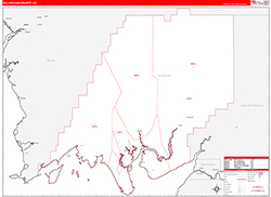 DillinghamBorough (County), AK Wall Map Zip Code Red Line Style 2026