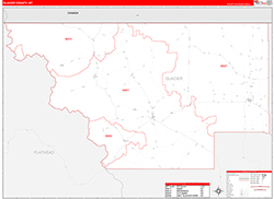 Glacier County, MT Wall Map Zip Code Red Line Style 2026