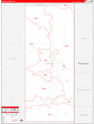 Goshen County, WY Wall Map Zip Code Red Line Style 2026
